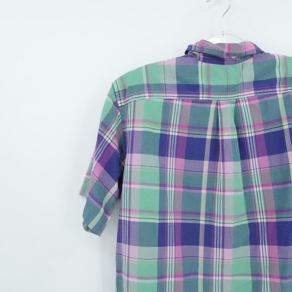 Ralph Lauren Shirt Mens Large Multicolor Plaid Classic Fit Short Sleeve Preppy - Picture 8 of 16